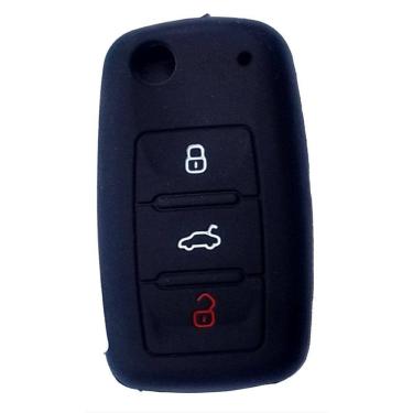 Imagem de Capa de Silicone para Chave Canivete Volkswagen Preto.