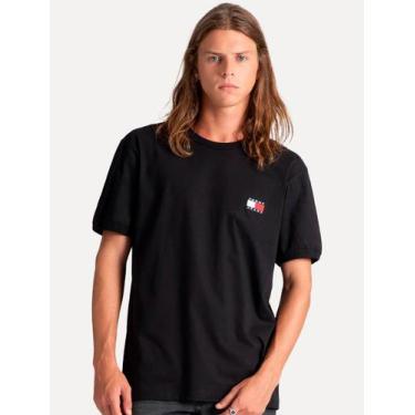 Imagem de Camiseta Tommy Hilfiger Masculina Regular Badge Logo Tee Preta, M/M