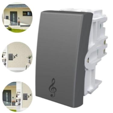 Imagem de Módulo Pulsador Acionar Campainha Habitat Onix Chumbo Fame