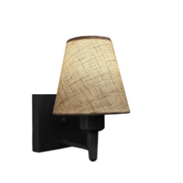 Imagem de Arandela Quadrada Md-2034 Preto Cúpula Em Tecido Cone Rustico Bege - Bivolt