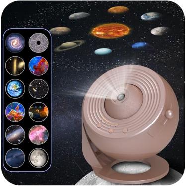 Imagem de Projetor Galaxy para quarto, projetor de estrela de imagem HD, botão ajustável, 13 discos de filme, projetor de planetário para crianças, rotação de 360°, temporizador de 1/2h, controle simples de 3