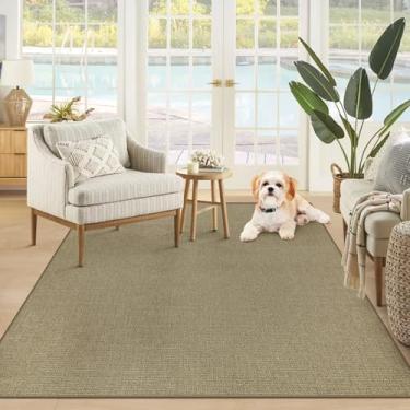 Imagem de Tapete de juta fácil 3x5 tapetes naturais: tapete de área de tecido lavável antiderrapante, antiderrapante, tapete para ambientes internos e externos, para sala de estar, quarto, cozinha, quinta