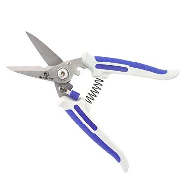 Imagem de MichaelPro MP010026 Tesoura multiuso inoxidável de 18 cm com entalhe de corte | Serrilhada e resistente | Corta fios, entalhe de cabo elétrico e cabos macios, com trava de segurança e alça ergonômica