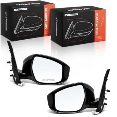Imagem de A-Premium Par (2) espelhos retrovisores elétricos do lado do motorista e do passageiro - compatível com Nissan Maxima 2016 2017 2018 2019 2020 - Espelho retrovisor externo externo preto dobrável