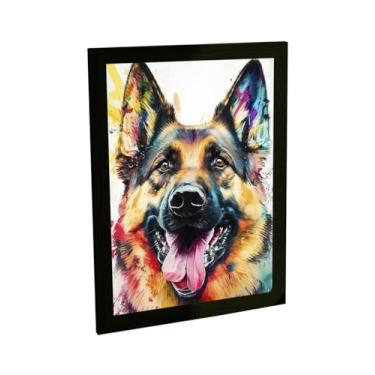 Imagem de Quadro Decorativo Cachorro Pastor Alemão Ilustração Cão V2 Decoração Poster Quarto Sala