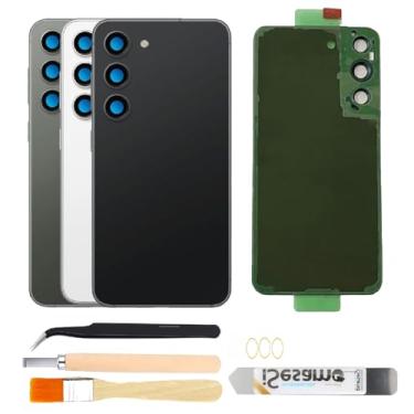 Imagem de Substituição de vidro traseiro para Samsung Galaxy S23 Plus com lente de vidro da câmera e kits de ferramentas de reparo (Phantom Black)