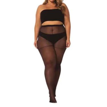 Imagem de Meia-calça feminina fio 15 plus size trifil wo6395, Preto, 3XG