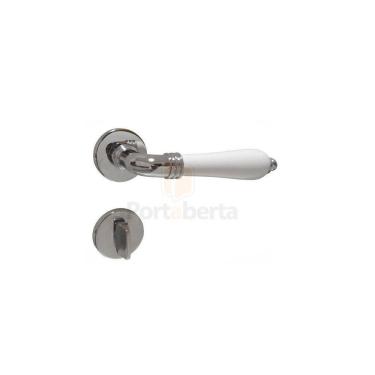 Imagem de Fechadura Porta Banheiro Wc Lily Imab Cromada Branco Máquina