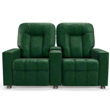Imagem de Poltrona do Papai Reclinável Manual 2 Lugares Sala de Cinema Romeo F05 Facto Verde - Lyam Decor