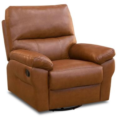 Imagem de Poltrona do Papai Reclinável e Giratória Oliver D06 Couríssimo Camel - Lyam Decor