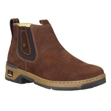 Imagem de Botina Masculina Bico Redondo Marrom Zebu 33557