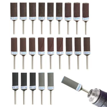 Imagem de 24unid Tambores de Lixa de Grão 180-2000 para Ferramenta Rotativa Dremel, Conjunto Bastões Lixa Conjunto Lixadeira Tambor para Metal Plástico Madeira Polimento
