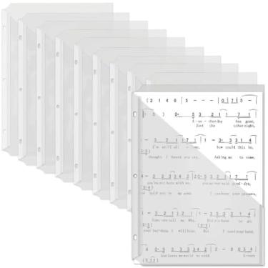 Imagem de OEBSR Pacote com 30 Pasta de documentos de plástico transparente com perfuração de 3 furos, Bolsos de papel de corte translúcidos de poliéster organizado, Jaqueta de arquivo de corte transparente nos EUA/A4 Tamanho 18C (1,8 mm), Pastas de documentos transparentes com fita em L para copiar bolsos seg