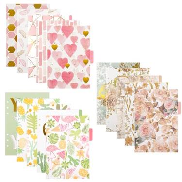 Imagem de Framendino, Pacote com 15 Divisores de Índice de Fichário A5 Papel Inserível Fichário Índice de Página Guia Divisores de Fichário Cartão de Indexação para 6 Anéis Cadernos Diário D (A5, 3 Estilos)