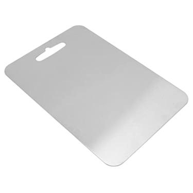 Imagem de Ailgely Tábua de Cozinha Aço Inoxidável Placa de Corte de Dupla Face, Material Resistente 304, Limpeza Fácil, Ferramenta de Cozinha Versátil, Sem Mistura de Odor, para um Melhor Sabor (M)