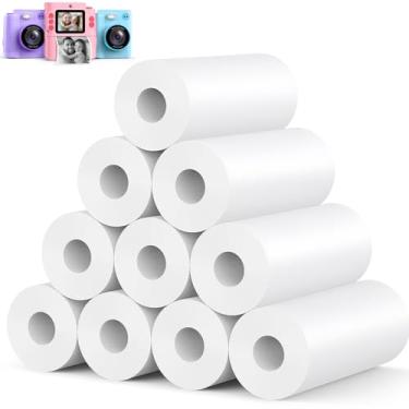 Imagem de Refil de rolo de papel para câmera infantil com 10 rolos – Câmera de impressão instantânea Yunaking para crianças, refil de papel de impressão térmica, rolos para a maioria das câmeras instantâneas