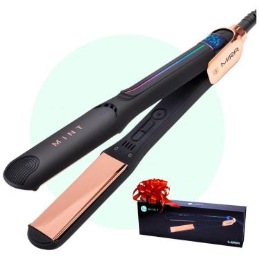 Imagem de Chapinha Prancha de Cabelo Profissional Aquece Rápido com Placas de Titânio, Bivolt, MINT MVK14, Preto