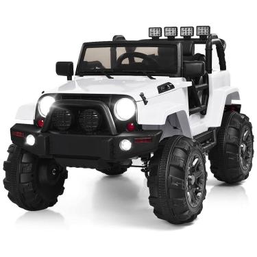 Imagem de Carro Eletrico Infantil a Bateria 12V 4x4 1 Assento com 3 Velocidades, COSTZON, Branco