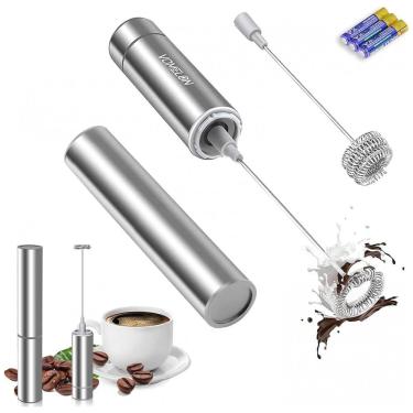 Imagem de Espumador Elétrico de Leite em Aço Inoxidável a Bateria, VOMELON A25, Prateado