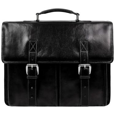 Imagem de Bolsa Maleta Time Resistance de Couro Masculina para Laptop , Preta