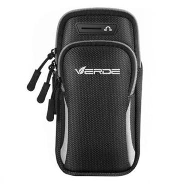 Imagem de Braçadeira Esportiva para Celular até 6.5" - Bolsa de Braço Ajustável, Antissuor e com Porta Fones para Corrida e Academia (Preto-Cinza BB-01)