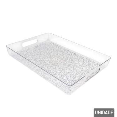 Imagem de Bandeja Decorativa de Plástico 23x33cm Cristal