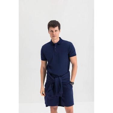 Imagem de Camisa Polo Masculina Em Piquet Comfort Essendi Azul Escuro
