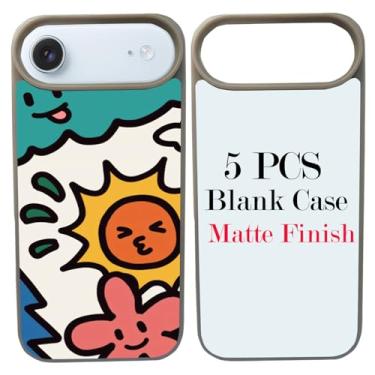 Imagem de JUSTRY 5 peças de capa de telefone em branco sublimação capas compatíveis com iPhone Air, fácil de sublimar DIY 2 em 1 capa 2D de borracha macia para impressão + inserção fosca atacado pacote