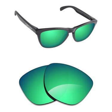 Imagem de Alphax Lentes de reposição espelhadas não polarizadas verde-esmeralda para óculos de sol Oakley Frogskins OO9013