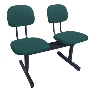 Imagem de Cadeira longarina 2 lugares sala de espera recepção tecido verde - Sin