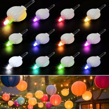 Imagem de Aogist Pequenas luzes LED alimentadas por bateria para lanternas de papel, balões, florais, casamentos e decorações de festivais (multicolorido, pacote com 24)