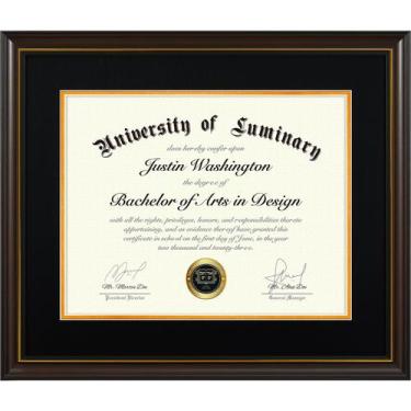 Imagem de Luminária Diploma Frame 15x18 cm Madeira para tapete preto de 11x14 cm