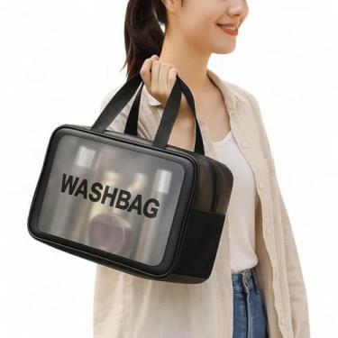 Imagem de Necessaire Organizadora Viagem Alça Zíper Multiuso Porta Cosméticos Ma