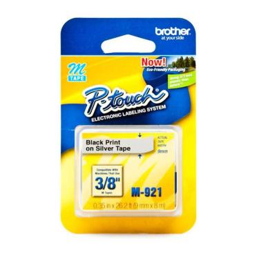 Imagem de Fita para rotulador M921 prata escrita preto 9mm Brother