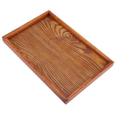 Imagem de ZAWELIYO Bandeja de chá de Madeira Elegante, Estilo Simples, Travessa Fácil de Limpar para Utensílios de Mesa de Escritório Doméstico (30 * 20cm)