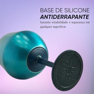 Imagem de Taça Térmica Inox 2 em 1 Vinho Gin Drinks Cerveja 414ml Copo Térmico Haste Removível Aço Inoxidável Conserva Bebidas Geladas Isolamento Térmico Parede Dupla Cocktail Coquetel (ROXA) (Azul Turqueza)