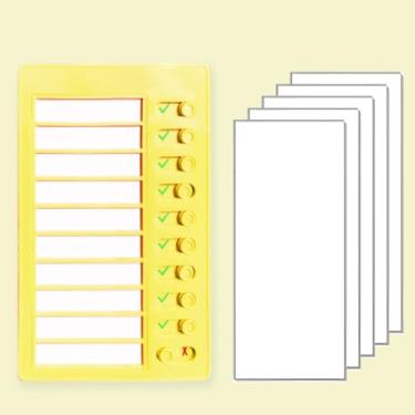 Imagem de 1 tabela de tarefas em branco para crianças, quadro de lista de verificação de plástico em branco, tabela de rotina diária portátil, com cartolina destacável para o horário de verão para crianças