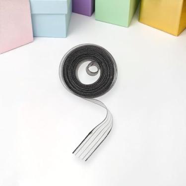 Imagem de Generic 1 fita de artesanato fita de organza metálica poliéster cinza 1,5 cm 5 metros