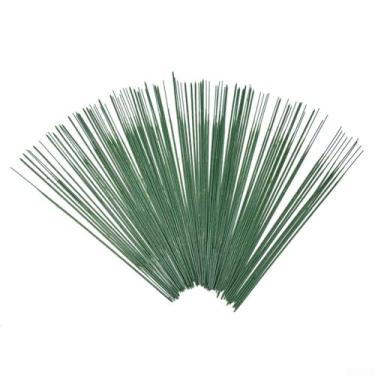 Imagem de Flor artificial 25 cm 100 peças haste floral fio verde arranjos de flores haste de flor artificial ramo de flores desenho animado material de embrulho plantas falsas dentro de casa, decoração de Natal