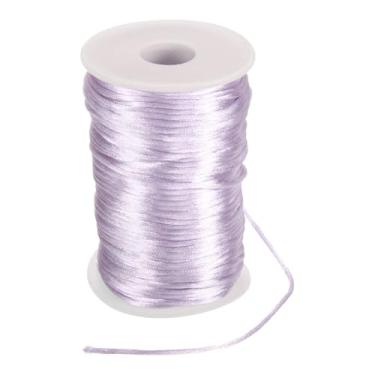 Imagem de Generic Cordão de nylon acetinado 2,5 mm, pulseiras macias e sedosas para macramê Kumihimo, colares de nó chinês, miçangas, fabricação de joias, roxo claro