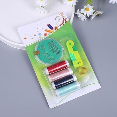 Imagem de Kit de costura para iniciantes adultos, kit portátil de agulha e linha para dormitório doméstico, acessórios de suprimentos de costura incluindo caixa de agulhas, 4 carretéis de linha, medida e dedal
