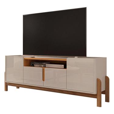 Imagem de Rack 04 Portas Ayumi 190 Cm Off White E Cedro - D'Rossi