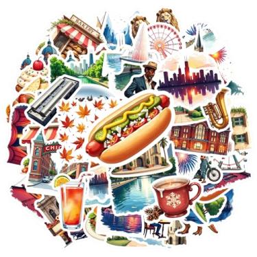 Imagem de 70 peças adesivos vintage para viagem, paisagem urbana, natureza, comida, vintage, detalhado, colorido, paisagem urbana, viagem, brinquedo para laptop, motocicleta, bagagem, telefone, guitarra, laptop