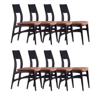 Imagem de Conjunto 8 Cadeiras Madeira Maciça Alento - Elegance Decor