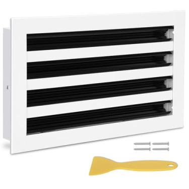 Imagem de Capa de ventilação AC moderna 14x8, saída de ar branca decorativa (recorte de abertura do duto), difusor de slot linear padrão de alumínio, baixo ruído - grade de registro para teto, paredes e pisos