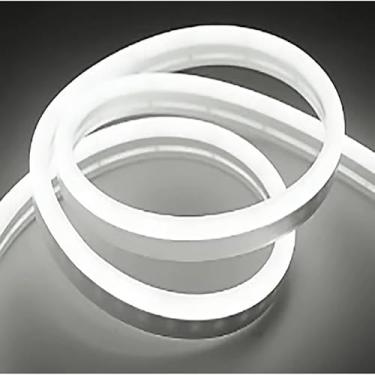 Imagem de Fita de LED Mangueira Neon 5 Metros IP65 Flexível Com ou Sem Fonte | 8 Cores (Branco Frio,Com Fonte)