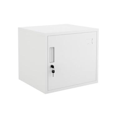 Imagem de Armário de Arquivos Armário de arquivo pequeno com trava porta única, ferro mesa, armário curto, armazenamento dados escritório, senha