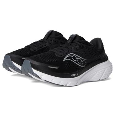 Imagem de Saucony Tênis de corrida feminino Guide 18 Road, Preto/branco, 9.5 Wide