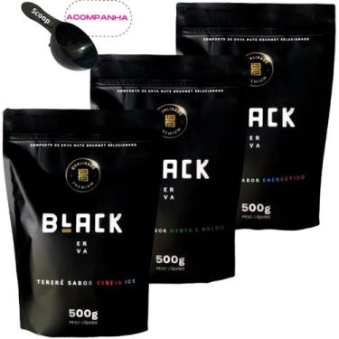Imagem de KiT Tereré 3 Pacotes Black Erva Mate Personalizado Gourmet Premium Esc