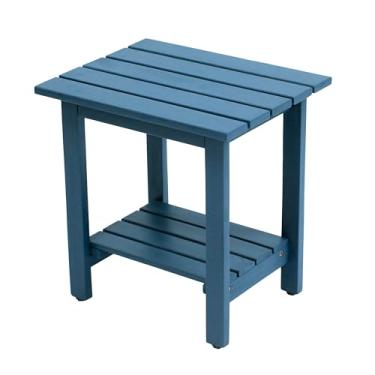 Imagem de JONATHAN Y END6001N Kellie Mesa lateral clássica de madeira de acácia sólida de ripas de 41 cm com prateleira para pátio, jardim, banheiro, sala de estar, azul náutico